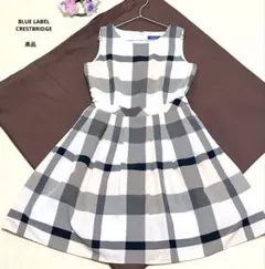 ブルーレーベル　クレストブリッジ　ワンピース　チェック　ノースリーブ　美品のサムネイル