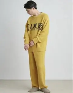 ジェラートピケ オム EAMESパウダーロングパンツ イエロー Lサイズ