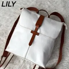 【美品】リリー　レッセフェール レザー　かぶせ　リュック　バックパック