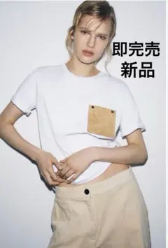 即完売品　ZARA コントラストポケットＴシャツ　Mサイズのサムネイル