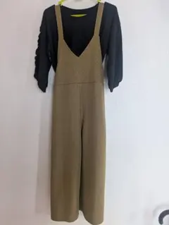 子供2点セット《サイズ120》【サロペット＋袖フリルTシャツ】