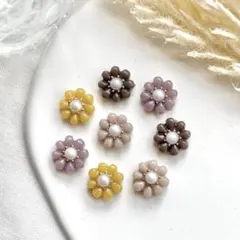 1627 ハンドメイド　レジンパーツセット　フラワー　カボション　ミニパーツ