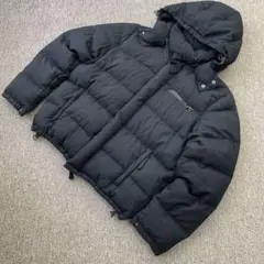 DUVETICAカシミヤ混ブラック ゴールド縦線ダウンジャケット48 Lサイズ