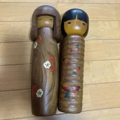 花柄の木製こけし人形 2体セット 花こけし 桜・こけし / 京都の人形・こけし・和雑貨通販│木村桜士堂