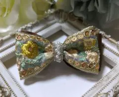 インド刺繍リボン　バレッタ ヘアアクセサリー　卒業　入学