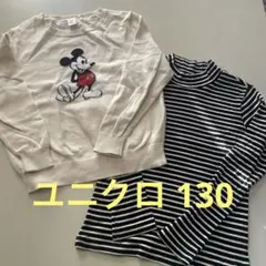ユニクロセーター UNIQLO ミッキーマウス 130cm ハイネック リブ