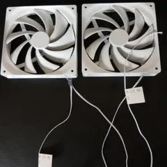 140mm ホワイト PCファン 9枚羽根 3ピン 【2つセット売り】