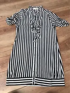 【美品】ミニマム　MINIMUM ワンピース　ストライプ　レディース　七分袖