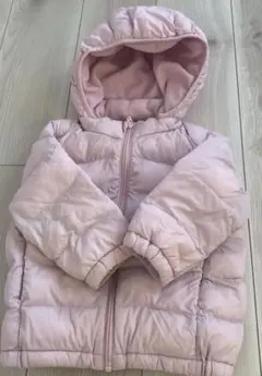 UNIQLO 90取り外し可能なフード付き　ピンクパデッドジャケット