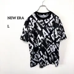 NEW ERA 総柄グラフィックロゴTシャツ Lサイズ　d388