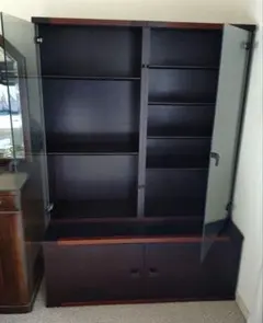 ★11月1日まで掲載★dinos  ディノス ガラス 本棚  可動棚付き