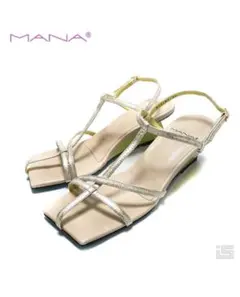 値下げ美品★MANA★サンダル 532163 ゴールド★24.5のサムネイル