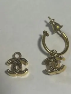 CHANEL ココマーク フープピアス 片耳用 シャネル ゴールド
