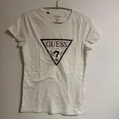 GUESS Tシャツ ホワイト ロゴプリント S