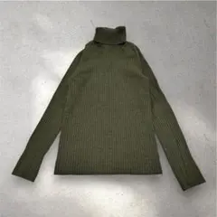 SLOBE IENA リブタートルネックニット　カーキ