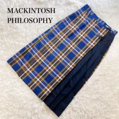 美品✨マッキントッシュフィロソフィー タータンチェックキルトスカート M 牛革