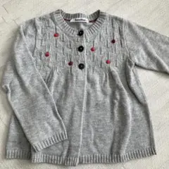familiar グレー ニットカーディガン