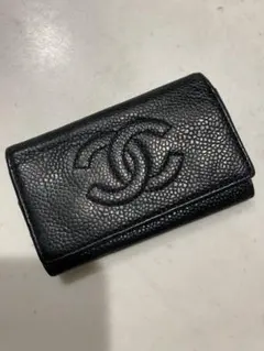 CHANEL ブラックレザー キーケース