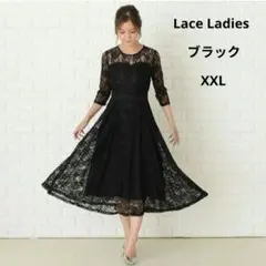 (新品)レースレディース パーティードレス 大きいサイズ 結婚式 XXL レース