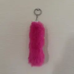 ピンクファーキーホルダー