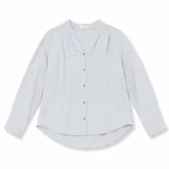 【美品】Honeys ブラウス ライトグレー M 上品 きれいめ オフィス 服のサムネイル