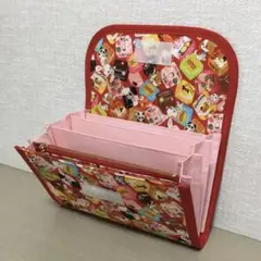 はいから横丁　チョコ柄　赤　母子手帳ケース、通帳ケース、お薬手帳、カードケース