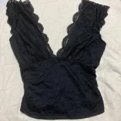 DEICY 総レース Vネックノースリーブ ブラックのサムネイル