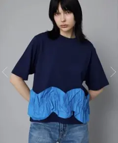 yori ソリッドバックフレアTee ネイビー ヨリ - メルカリ