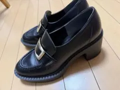 DIANA 極美品✨ダイアナ ヒールアップローファー 黒 ビッグバックル 厚底