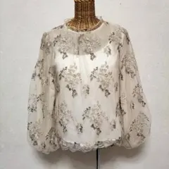 mysty　woman ミスティーウーマン　レース刺繍ロングスリーブブラウスのサムネイル