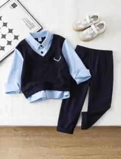 shein キッズ フォーマルセット ネイビー セットアップ