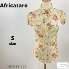 美品Africataro アフリカタロウ 花柄ブラウス シャツ 袖リボン 細見えのサムネイル