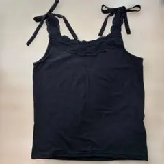 黒 リボン付きレースタンクトップのサムネイル