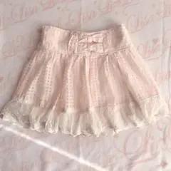 LIZLISA チェック柄　スカパン　リボン　ドット　レース