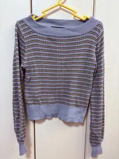 Kastane カスタネ マルチボーダーリブロンT ニット フリーサイズ