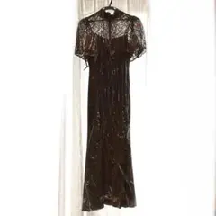 結婚式 パーティー用 カーキドレス