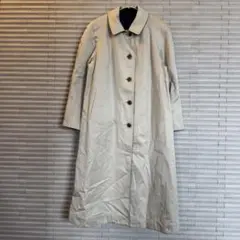 Yorkland ステンカラーコート チェック柄 ベージュ リバーシブル 古着