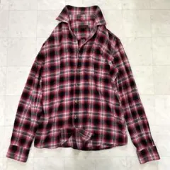 オンブレ　ビンテージ　チェックシャツ　ネルシャツ　　M