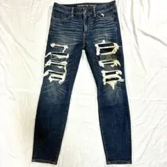 American Eagle ☆ダメージリペアデニム☆スキニー☆8 SHORTのサムネイル