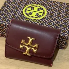 TORY BURCH トリーバーチ エレノア 三つ折り財布 ボルドー レザーのサムネイル