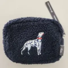 未使用品　ダルメシアン　刺繍もこもこポーチのサムネイル
