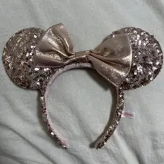 ミニー　スパンコールカチューシャ　ピンク　ディズニー