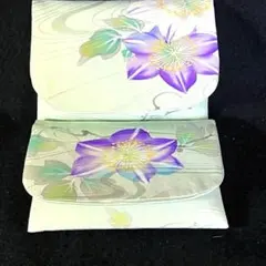 【着物リメイク】ポケットティッシュカバー2個セット【紫花】