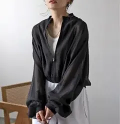 BONJOUR SAGAN シアーショートブルゾン　ブラック