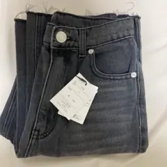 GRL フリンジヘムセミフレアデニムパンツ[cu166] ブラック