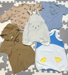 70サイズ ベビー ロンパース カバーオール5着セットのサムネイル