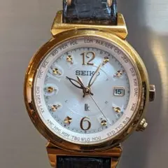 セイコー LUKIA 1B25-0AE0 電波ソーラー時計 10気圧防水 美品