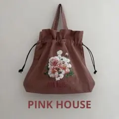 PINK HOUSE 花柄トートバッグ ブラウン