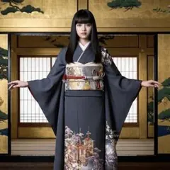 振袖フルセット　高身長　手描き友禅　成人式振袖　振袖　裄丈69 ➕サイズ　グレー