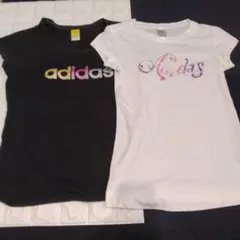 【2枚セット】adidas アディダス レディース Tシャツ ロゴプリントのサムネイル